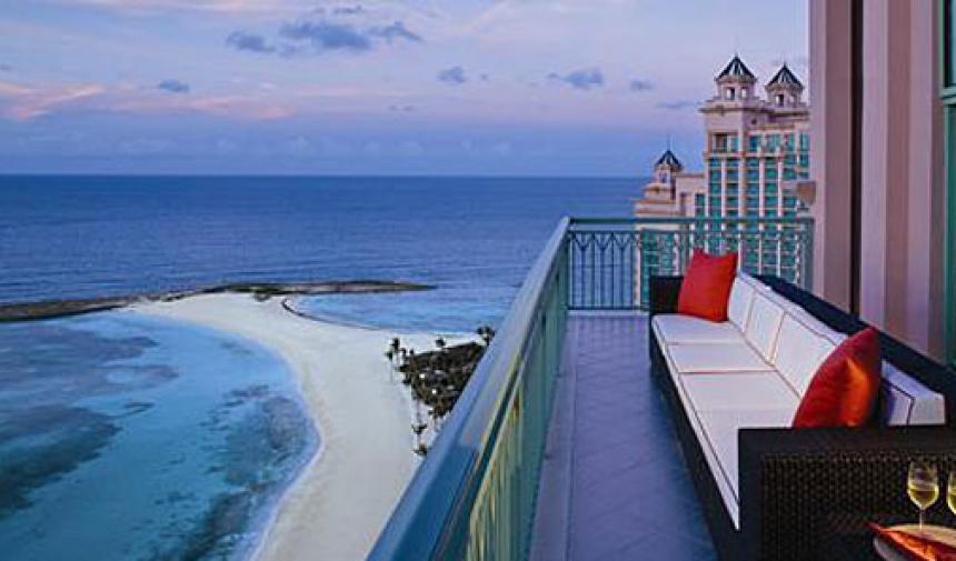 outdoor balcony at the Atlantis resort